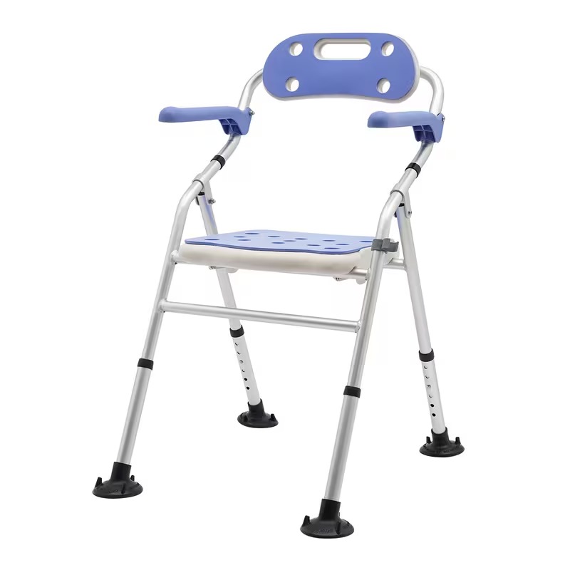 Foldable Shower Seat with Armrests and Backrest